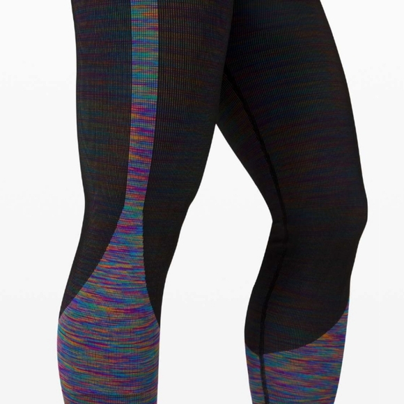 Lululemon Love Revealed Tight Black / Rainbow Size 10 - Picture 2 of 13